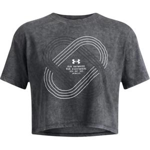 Under Armour Футболка с каплевидным вырезом и рукавом реглан женская black