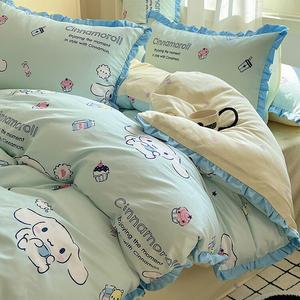 Disney Комплект постельного белья 1,8 м, 4 предмета, для матраса 200x230 см, с кружевной каймой, цвет молочный коричный