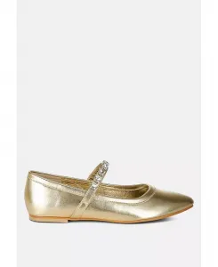 Глоксиния Металлик балетки Mary Jane Rag & Co, золотой
