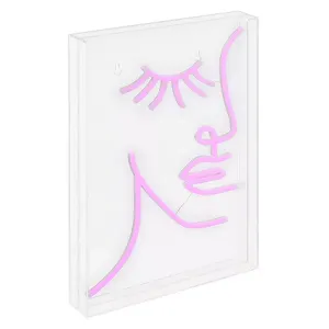 Современный гламурный корпус из акрила с USB-питанием, светодиодный неоновый светильник на половину лица Jonathan Y, pink
