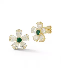 Серьги-Гвоздики из стерлингового серебра с покрытием из 14-каратного золота Rachel Zoe, gold