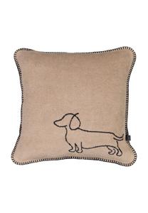 Наволочка Cawö We Love Dogs, 50x50 см, черно-бежевый