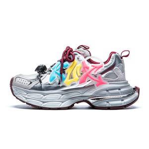 KUX Женские массивные кроссовки Low Top Angora Rainbow в цвете шампань красный, цвет Champagne Red