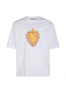 Футболка с принтом в виде сердца Moschino, белый