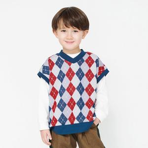 Жилет с жаккардовой отделкой в ромбик Branshes, цвет Navy Blue