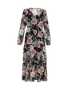 Usha Женское платье в черном многоцветном исполнении