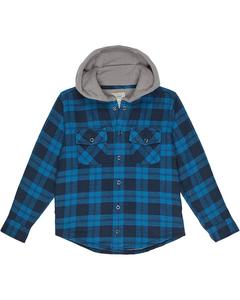 Рубашка L.L.Bean Fleece Lined Flannel Shirt Hooded Plaid, цвет Marine Blue