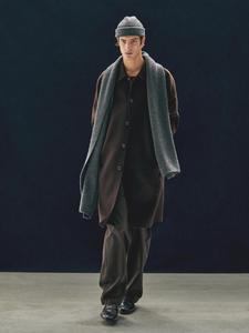 Шарф из 100% кашемира в рубчик Massimo Dutti, Charcoal