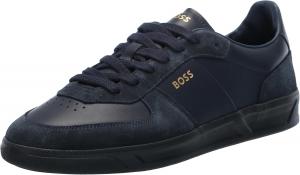 Мужские кроссовки BOSS с низким верхом из мягкой кожи с логотипом, синий