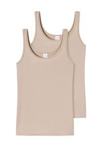 Комплект из 2 одинарных трикотажных жилетов Modal Essentials для женщин SCHIESSER, цвет 410 Sand