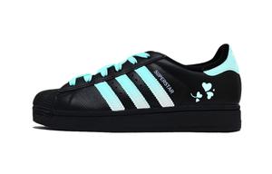 Adidas Originals SUPERSTAR Cyan Bubbles Shell устойчивые к истиранию низкие кроссовки для скейтбординга женские черные Cyan