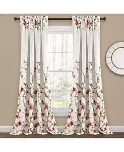 Светофильтрующие оконные шторы с птицами Нила Lush Decor, ivory