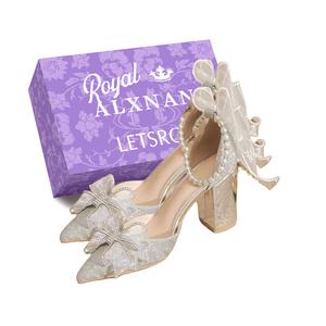 Туфли на высоком каблуке, женские, серебристые Alxnan, Silver+Box