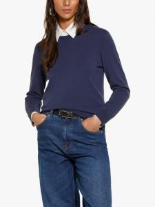 Джемпер с круглым вырезом SISLEY, темно-синий