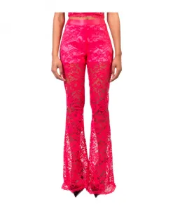 Брюки от костюма с кружевом Doris S, розовый
