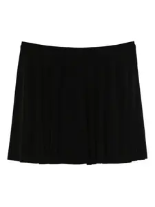 Плиссированная мини-юбка Norma Kamali, черный