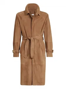 Пальто с поясом Brunello Cucinelli, коричневый