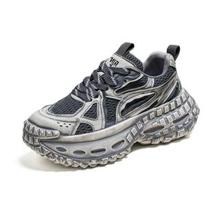 NANJIREN Антискользящие и износостойкие легкие низкие массивные кроссовки для мужчин с эффектом увеличения роста серые, цвет Gray