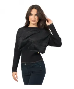 Черный свитер с люрексовыми деталями Yes Zee, черный