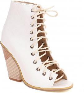 Женские ботильоны на танкетке FOWT с открытым носком и шнуровкой, модные высокие каблуки, летние и осенние розовые сандалии, короткие ботинки с удобной задней застежкой-молнией, нарядные уличные туфли, размер США 4-15 M