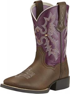 Женские ковбойские сапоги Ariat Tombstone с широким квадратным носком, Vintage Bomber/Plum