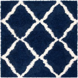 SAFAVIEH Dallas Shag Collection ковер 336 x 458 см большого размера, Navy & Ivory, узор Trellis, без линьки и простой в уходе, идеален для помещений с высокой проходимостью в гостиной, спальне (SGDS257N)