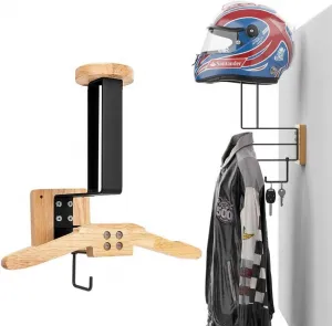 Деревянный металлический держатель для шлема Burlywood, настенная подставка для демонстрации шлемов для велосипеда, бейсбола, регби с крючком для подвешивания ANQIA, Burlywood
