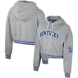 Женский худи the wild collective heather gray kentucky wildcats cropped shimmer Unbranded