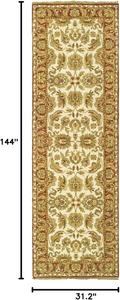 Ковер-дорожка SAFAVIEH, 77 x 366 см, Old World Collection, Ivory & Rust, ручной работы традиционный восточный шерстяной, идеально подходит для помещений с высокой проходимостью в гостиной, спальне (OW115G)