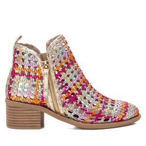 Женские плетеные ботильоны Xti с боковой молнией, фуксия