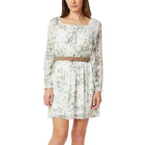 Детское мини-платье с присборенным воротником, пышными рукавами и поясом Wallflower, цвет whitechart