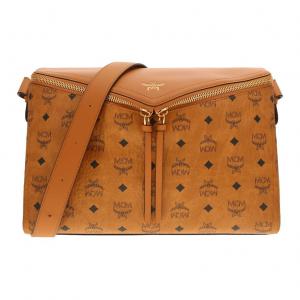 MCM Диаманте 3D Испанская телячья кожа Рюкзак кроссбоди Средний Унисекс Коричневый