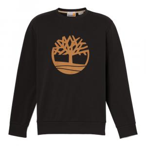 Timberland Свитшот мужской черный с круглым вырезом, умеренно свободный, обычный крой
