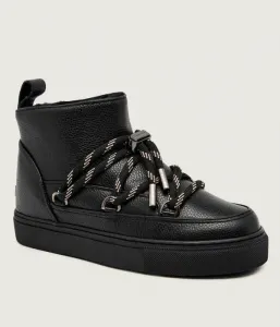 Полностью кожаные глянцевые зимние сапоги Inuikii, черный