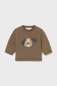 Детский хлопковый свитер Mayoral Newborn, коричневый