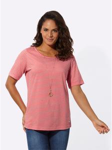 Полосатая рубашка в кораллово-бежевые полоски WITT WEIDEN