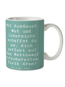 Кофейная кружка с надписью: Подготовка к соревнованиям в основном... под морским бризом Mr. & Mrs. Panda