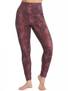 Леггинсы для йоги Body Up женские, цвет maroon snakeskin