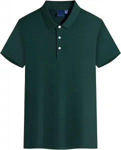 Мужская поло с лацканом и пуговицами однотонная DGHM-JLMY