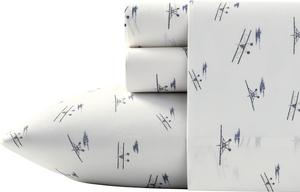 Комплект постельного белья Eddie Bauer King Size из хлопкового перкаля, роскошный и свежий (синий цвет морских самолетов, размер King Size), Sea Planes White/Red/Blue