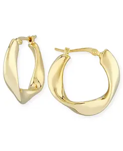 Плоские серьги-кольца в форме спирали из 14-каратного золота Macy'S, gold