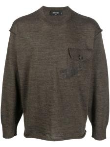 Dsquared2 flap pocket crew neck jumper, зеленый