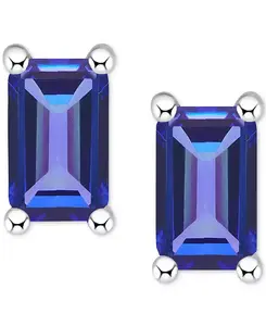 Серьги-Гвоздики с танзанитом (1/2 карата) из 14-каратного белого золота (также с изумрудами, сапфирами и рубинами) Macy'S, tanzanite