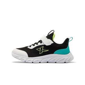 XTEP Кроссовки детские с низким верхом, противоскользящие, износостойкие, черно-зеленые