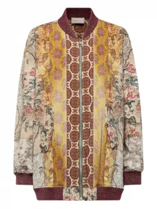 Бомбер с цветочными вставками Pierre-Louis Mascia, коричневый