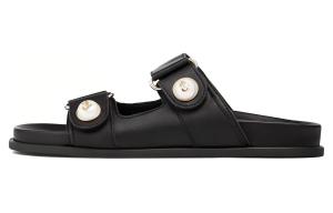 Джимми Чу Сланцы из кожи с фаянсовыми украшениями