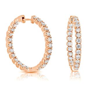 Серьги-кольца с 5-каратными выращенными в лаборатории бриллиантами из стерлингового серебра для женщин Vir Jewels, розовый