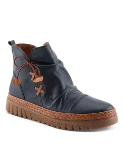 Вандис замшевые короткие сапожки с боковыми шнуровками и стелькой с поддержкой свода стопы Spring Step, синий