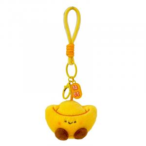 Dream Eater Плюшевый брелок Prosperity And Fortune Furry Golden Ingot Keychain Dolls, высота 22cm