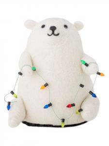 Bloomingville Декоративный светодиодный светильник белого цвета - (Ш)14 x (В)15 x (Г)12 см